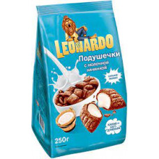 Сухой завтрак Leonardo Молочные подушечки, 250 гр м/у