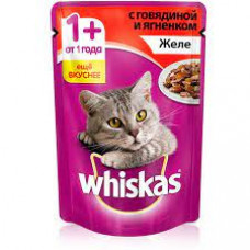 Корм для кошек Whiskas Желе Говядина, 85 гр