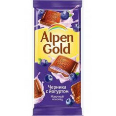 Шоколад Alpen Gold с чернично-йогуртовой начинкой, 85 гр