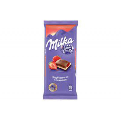 Шоколад Milka Клубника-Сливки, 90 гр