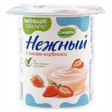 Йогурт Campina Нежный Лайт Клубника 0,1%, 95 гр
