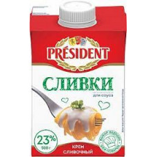 Сливки President для соуса 23%, 0,2 л т/п