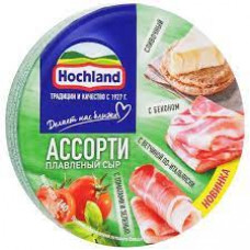 Сыр Hochland плавленый Сливочный-Бекон-Ветчина-Томат-Зелень 55%, 140 гр
