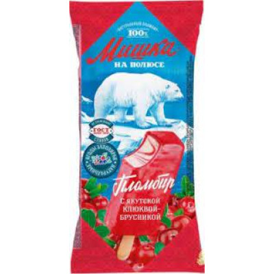 Мороженое Эскимо Мишка на полюсе Брусника-Клюква, 75 гр