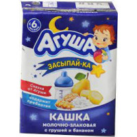 Кашка Агуша Засыпай-ка молочно-злаковая Груша-Банан 2,7% 6+, 200 мл