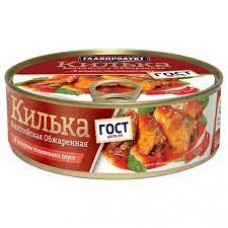 Килька в томатном остром соусе Главпродукт, 230 гр ж/б