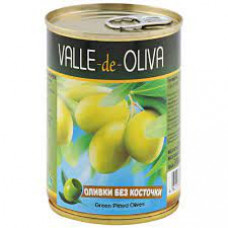 Оливки зеленые Valle de Oliva без косточки, 300 гр ж/б