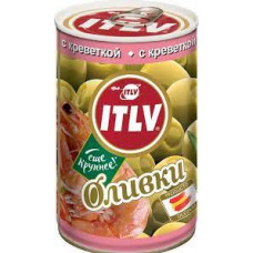 Оливки ITLV зеленые с креветками, 300 гр ж/б
