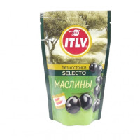 Маслины ITLV черные без косточек, 165 гр