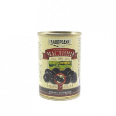Маслины Главпродукт Ипанские черные с косточкой, 280 гр ж/б