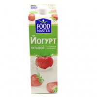 Йогурт питьевой Food Master Клубника 2%, 900 мл т/п