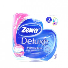 Бумага туалетная Zewa Deluxe, 3-х сл. 4 шт.