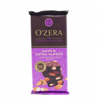 Шоколад O'Zera горький Extra Almond Миндаль, 90 гр