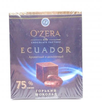 Шоколад O'Zera горький Ecuador 75%, 90 гр