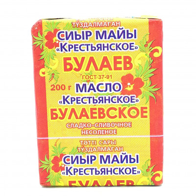 Масло сладкосливочное Булаевское Крестьянское 72.5%, 200 гр