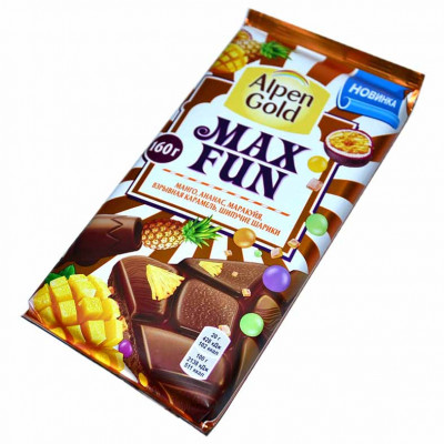 Шоколад Alpen Gold MaxFun Тропик, 160 гр