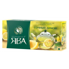 Чай зеленый Принцесса Ява Сочный лимон, 25 шт*1,5 гр