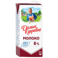 Молоко Домик в деревне 6% 1 л т/п