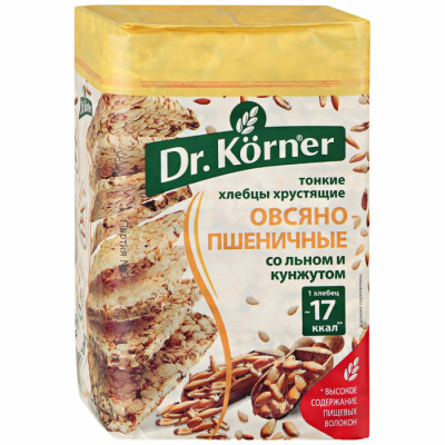 Хлебцы Dr. Korner овсяно-пшеничные со смесью семян, 100 гр