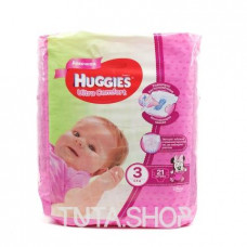 Подгузники детские Huggies Ultra Comfort для девочек, 5-9кг 21шт.