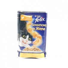 Корм для кошек Felix Sensations Курица в желе с морковью, 85 гр