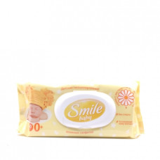 Влажные салфетки Smile детские гипоаллергенные ромашка и алоэ, 60шт.