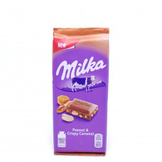 Шоколад Milka Peanut&Crispy Carame Карамель-Хлопья, 90 гр