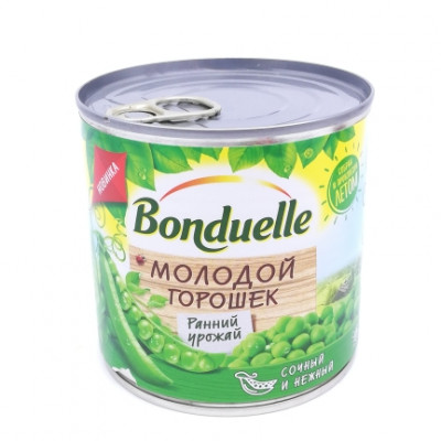 Горошек зеленый Bonduelle молодой, 400 гр ж/б