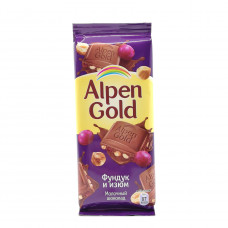 Шоколад Alpen Gold фундук и изюм, 90г