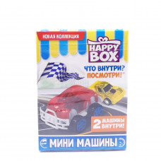 HAPPY BOX Мини машины фигурка +карамель в коробочке 18гр
