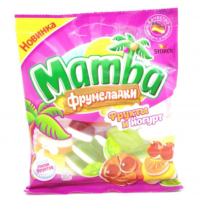 Мармелад Mamba Фрумеладки жевательный фрукты и йогурт, 60г