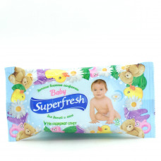 Влажные салфетки Superfresh детские, 15шт.