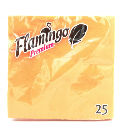 Салфетки бумажные Flamingo Premium оранжевый, 25шт.