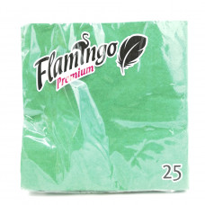 Салфетки бумажные Flamingo Premium праздничный зеленый, 25шт.