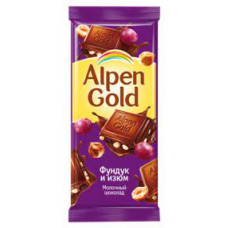 Шоколад Alpen Gold Фундук и изюм 85 гр