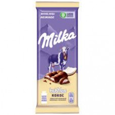 Шоколад пористый Milka bubbles Кокос, 92 гр