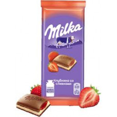 Шоколад Milka Клубника-Сливки, 85 гр