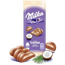 Шоколад пористый Milka bubbles Кокос, 97 гр