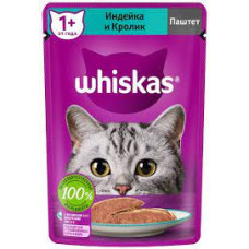 Корм для кошек Whiskas паштет Индейка-Кролик, 75 гр