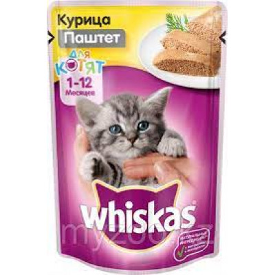 Корм для котят Whiskas паштет Курица, 75 гр