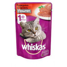 Корм для кошек Whiskas паштет Говядина-Печень, 85 гр