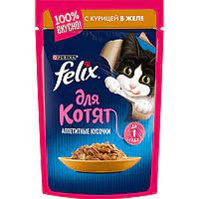 Корм для котят Felix Курица, 75 гр