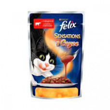 Корм для кошек Felix Sensation желе Говядина-Томат, 75 гр